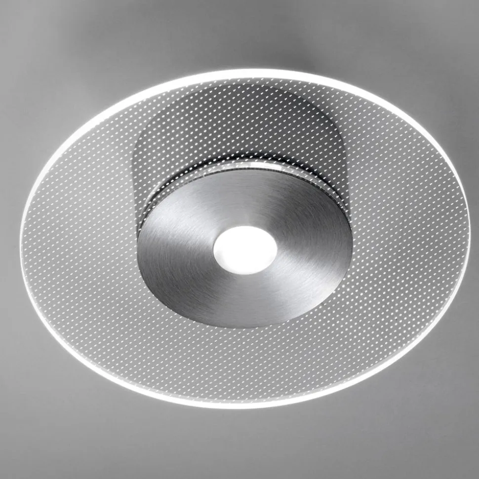 Plafoniera in Metallo e Diffusore in Plexiglass Micro-Puntinato - Nora
