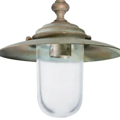 Plafoniera in Ottone Vintage da Esterno, Vetro Trasparente IP44 - Elfico