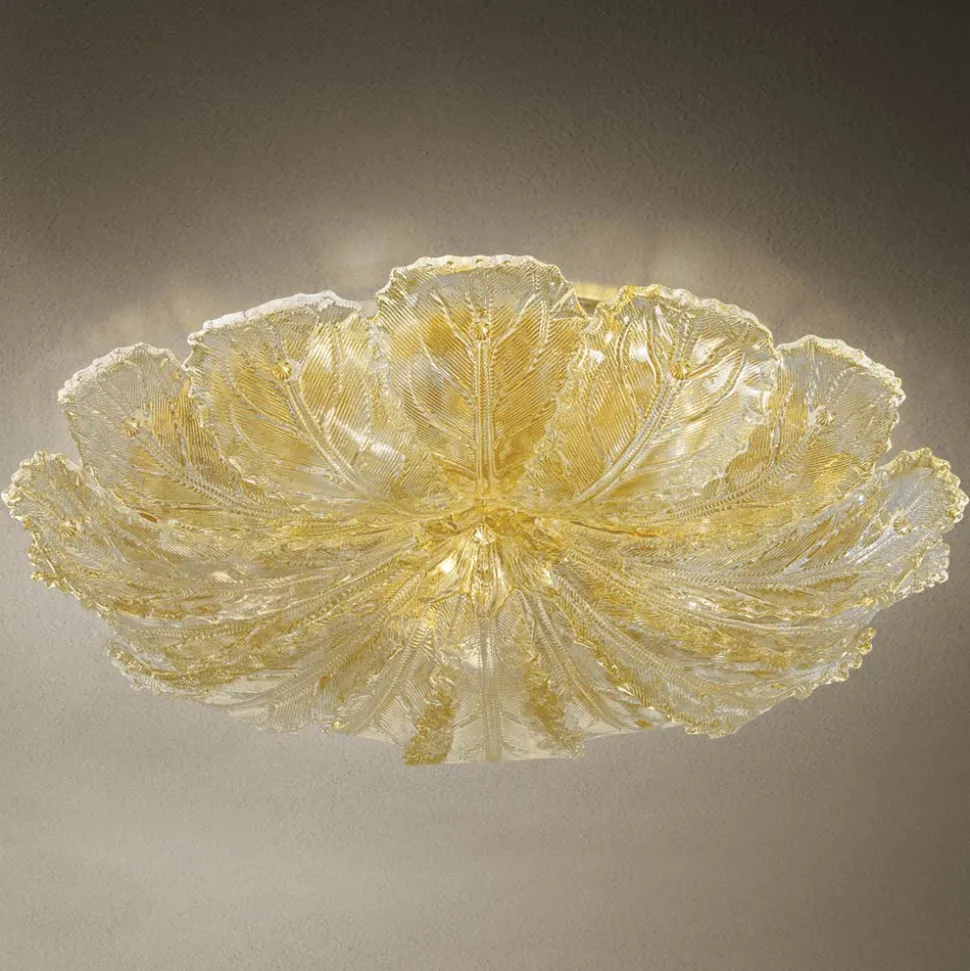 Plafoniera in Vetro Veneziano e Metallo Fatta a Mano in Italia - Artemide