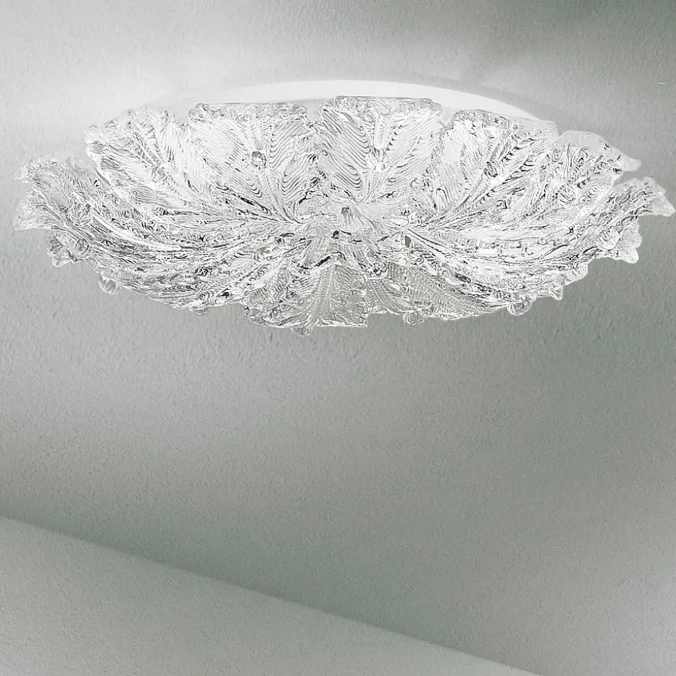 Plafoniera in Vetro Veneziano e Metallo Fatta a Mano in Italia - Artemide