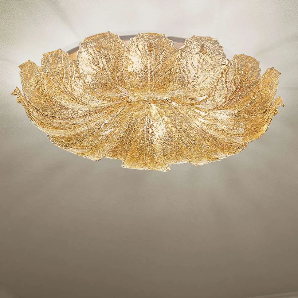 Plafoniera in Vetro Veneziano e Metallo Fatta a Mano in Italia - Artemide