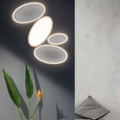 Plafoniera Moderna in Metallo Bianco o Oro a LED Dimmerabile - Raissa