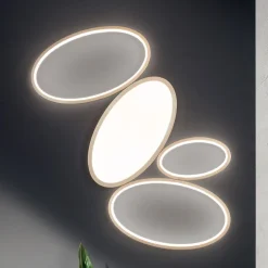 Plafoniera Moderna in Metallo Bianco o Oro a LED Dimmerabile - Raissa
