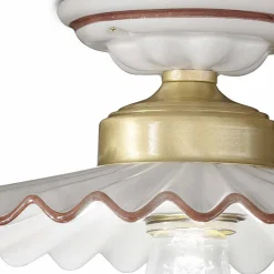 Plafoniera rustica da soffitto in ceramica Ferroluce L'Aquila
