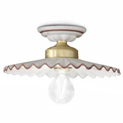 Plafoniera rustica da soffitto in ceramica Ferroluce L'Aquila
