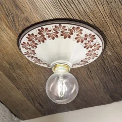 Plafoniera soffitto in ceramica decorata Ferroluce Potenza