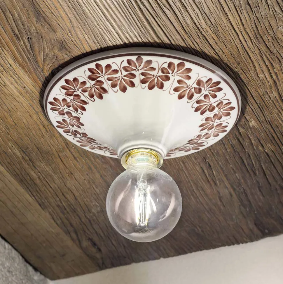 Plafoniera soffitto in ceramica decorata Ferroluce Potenza