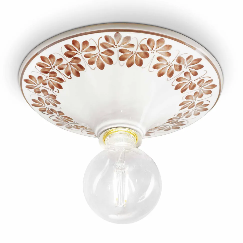 Plafoniera soffitto in ceramica decorata Ferroluce Potenza