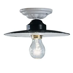 Plafoniera tonda a soffitto rustica in ceramica Ferroluce Potenza