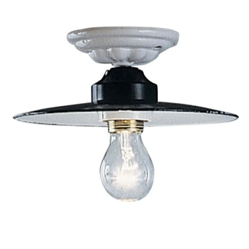 Plafoniera tonda a soffitto rustica in ceramica Ferroluce Potenza