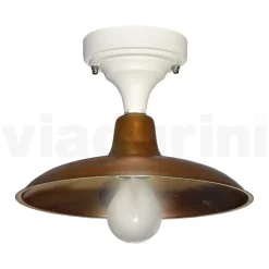 Plafoniera Vintage da Esterno in Alluminio e Ottone Made in Italy - Adela