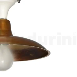 Plafoniera Vintage da Esterno in Alluminio e Ottone Made in Italy - Adela
