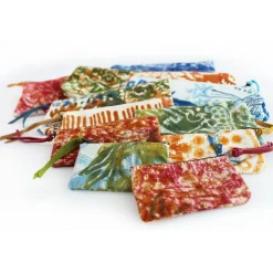 Pochette Artistica Stampata a Mano Pezzo Unico in Cotone, 2 Pezzi