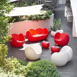 Poltrona a dondolo da giardino/interno di design Slide Blos,made Italy