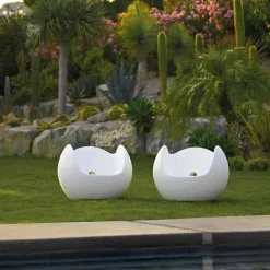 Poltrona a dondolo da giardino/interno di design Slide Blos,made Italy