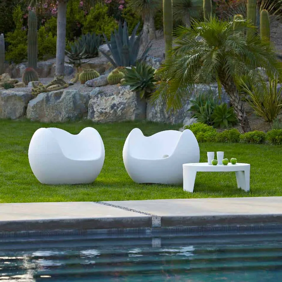 Poltrona a dondolo da giardino/interno di design Slide Blos,made Italy