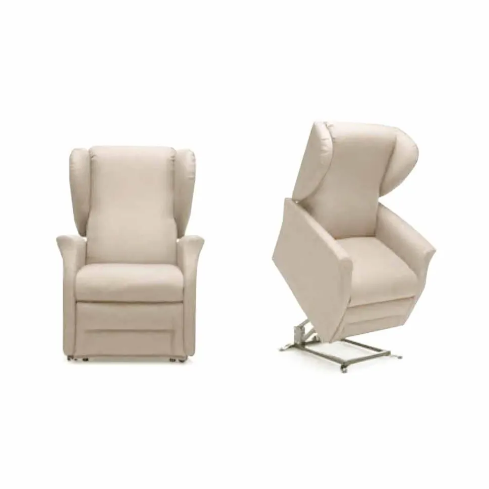 Poltrona Alzapersona con Ruote, Relax Lift a 2 Motori, Made in Italy - Daphne