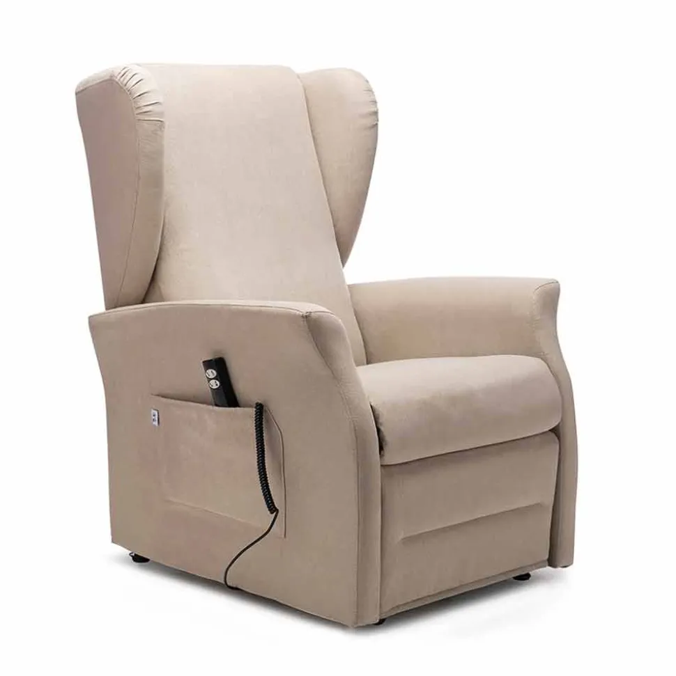 Poltrona Alzapersona con Ruote, Relax Lift a 2 Motori, Made in Italy - Daphne