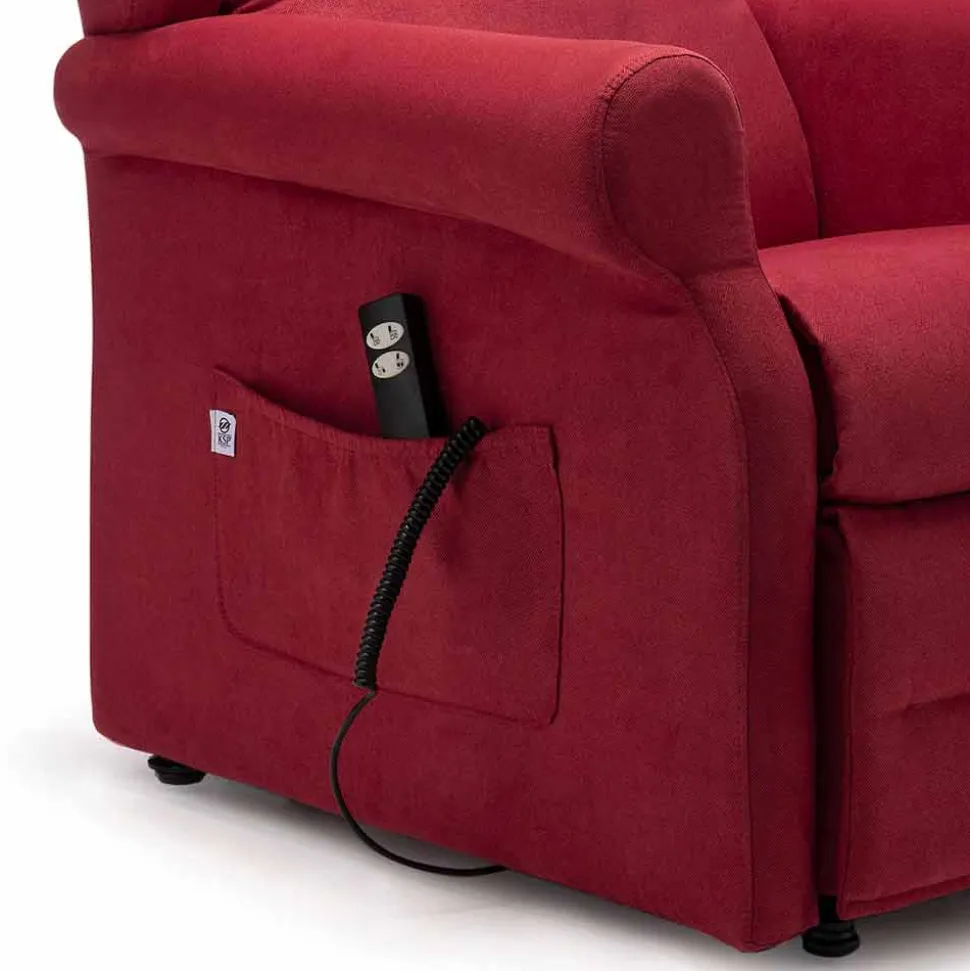 Poltrona Alzapersona con Ruote a 2 Motori Lift Relax, Made in Italy - Marlene