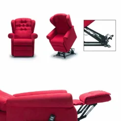 Poltrona Alzapersona con Ruote a 2 Motori Lift Relax, Made in Italy - Marlene