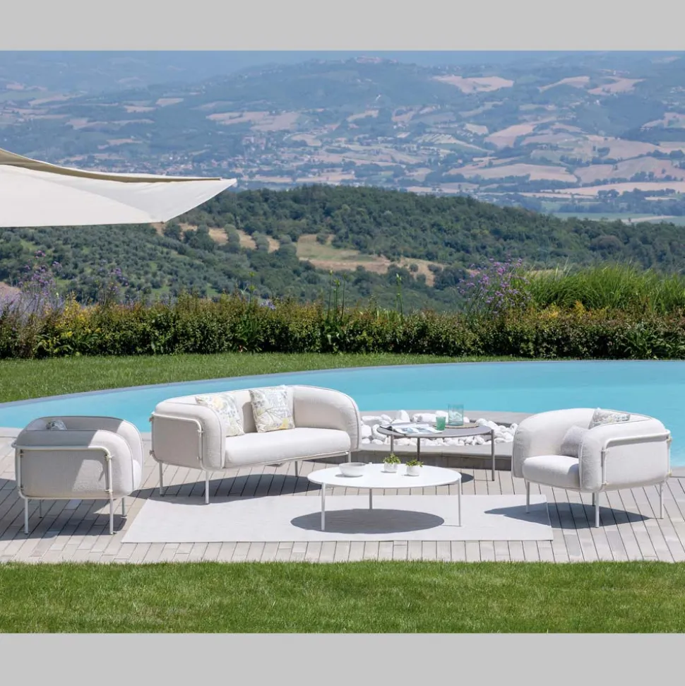 Poltrona Bassa da Esterno con Seduta Imbottita Made in Italy - Fioriera