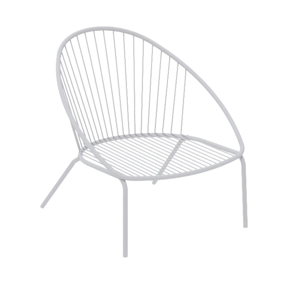 Poltrona Bassa da Giardino Impilabile in Acciaio Made in Italy – Sansa