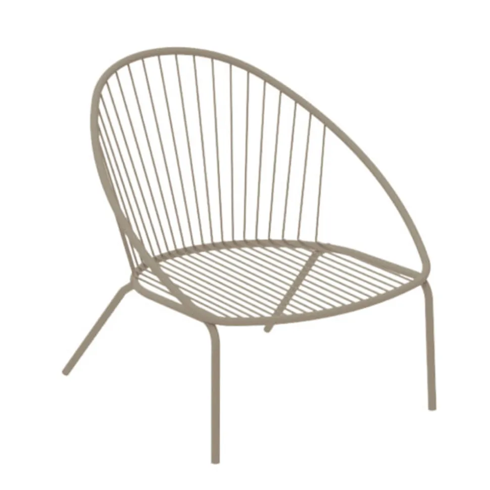 Poltrona Bassa da Giardino Impilabile in Acciaio Made in Italy – Sansa