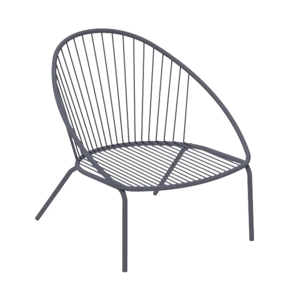 Poltrona Bassa da Giardino Impilabile in Acciaio Made in Italy – Sansa