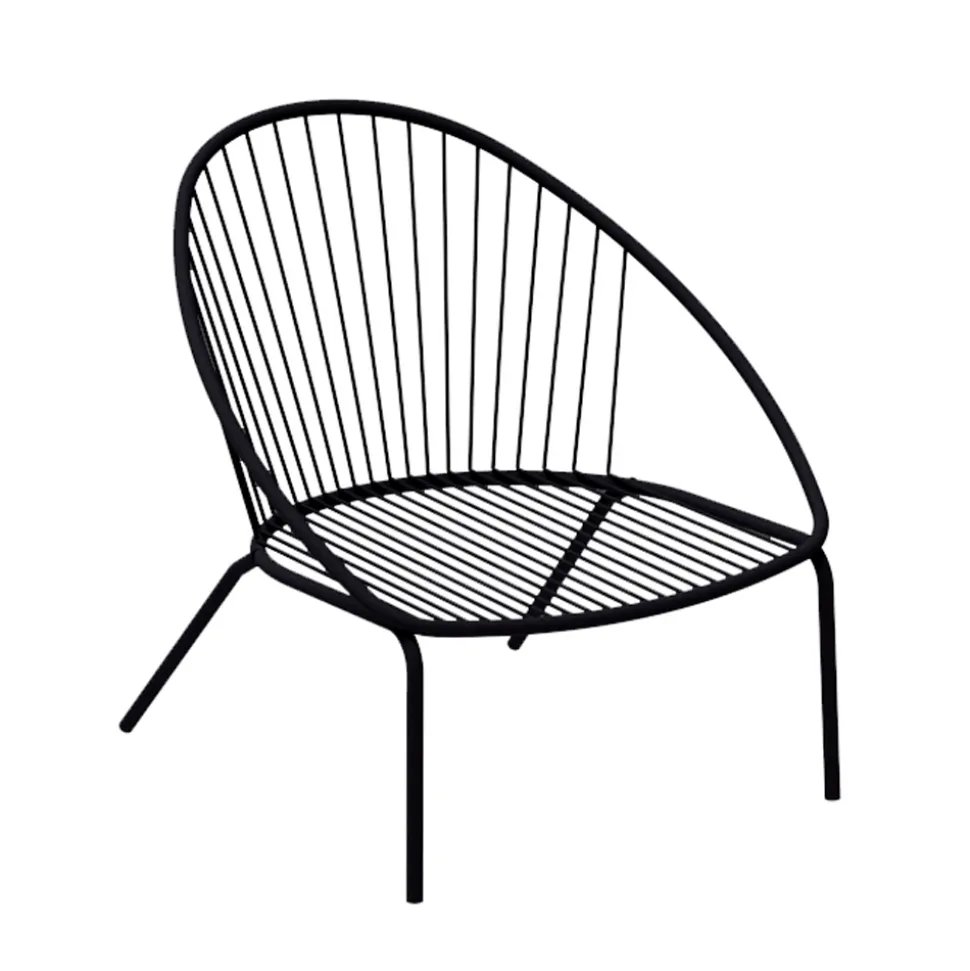 Poltrona Bassa da Giardino Impilabile in Acciaio Made in Italy – Sansa