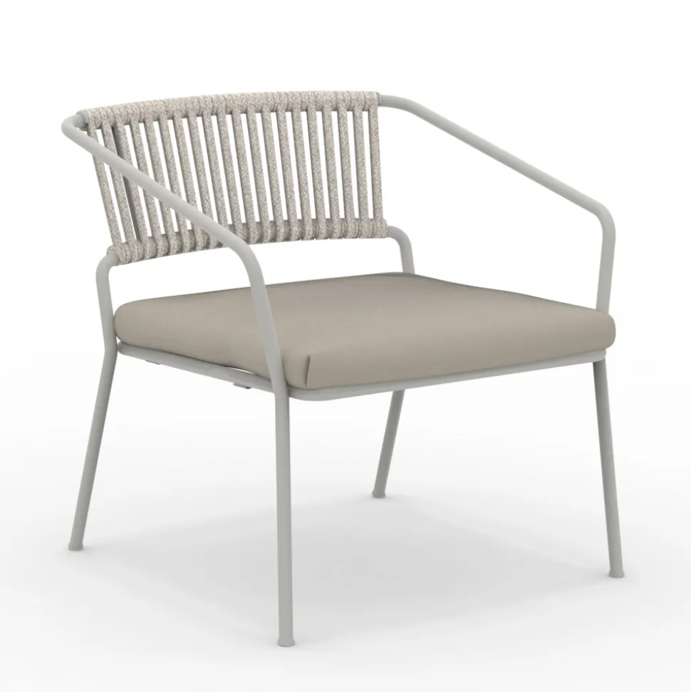 Poltrona Bassa per il Giardino con Cuscino Incluso Made in Italy - Prato