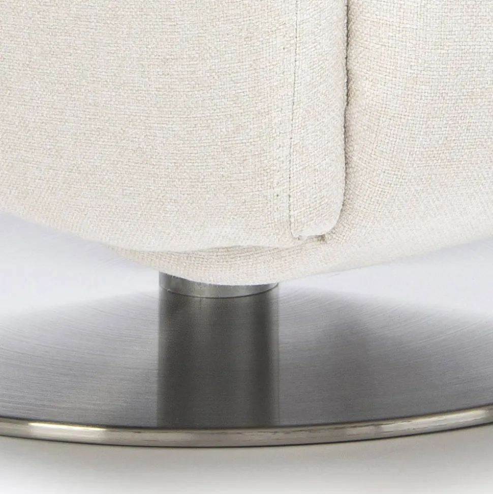 Poltrona con Base Girevole in Acciaio e Poggiapiedi Made in Italy - Valentina