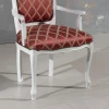 Poltrona con Braccioli e Struttura in Legno Laccato Bianco Made in Italy - Gatto