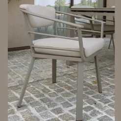 Poltrona da Esterno con Struttura in Alluminio Colore Tortora - Righello