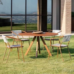 Poltrona da Esterno in Acciaio Zincato Impilabile Made in Italy 2 Pezzi - Vesna
