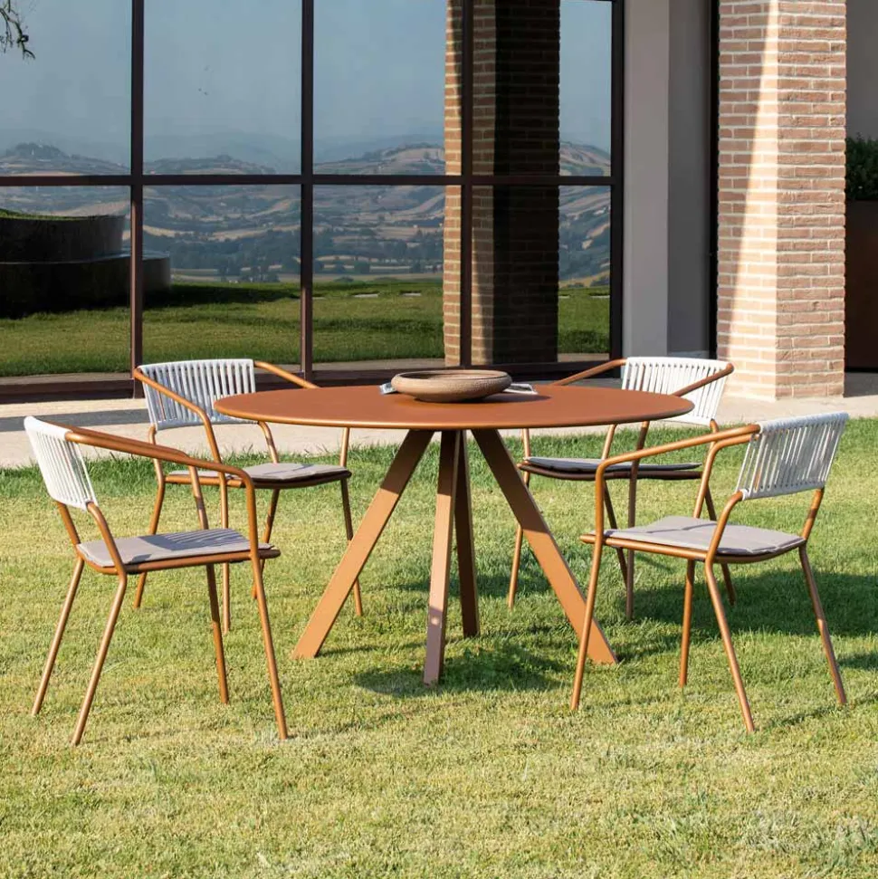 Poltrona da Esterno in Acciaio Zincato Impilabile Made in Italy 2 Pezzi - Vesna