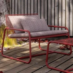 Poltrona da Esterno in Metallo con Cuscino di Lusso Made in Italy - Karol