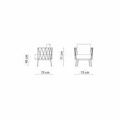 Poltrona da Esterno Moderna in Metallo Verniciato e Tessuto Made in Italy - Olma