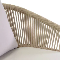 Poltrona da Giardino con Struttura in Alluminio e Corde con Cuscini - Tenda