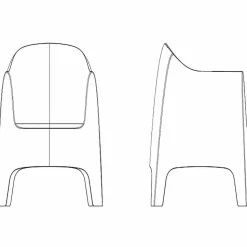 Poltrona da giardino di design Solid by Vondom, in polipropilene, 4 pezzi