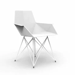 Poltrona da giardino di design Faz Vondom,polipropilene e acciaio inox, 4 pezzi
