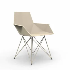 Poltrona da giardino di design Faz Vondom,polipropilene e acciaio inox, 4 pezzi