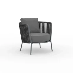 Poltrona da Giardino in Acciaio Inox e Schienale in Corda - Luxura