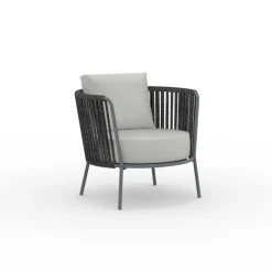 Poltrona da Giardino in Acciaio Inox e Schienale in Corda - Luxura