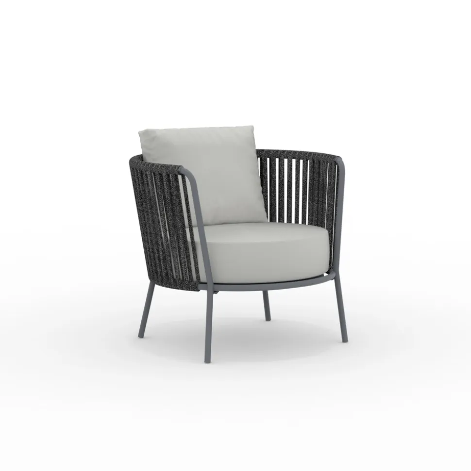 Poltrona da Giardino in Acciaio Inox e Schienale in Corda - Luxura