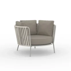 Poltrona da Giardino in Acciaio Inox e Schienale in Corda - Luxura