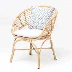 Poltrona da Giardino in Alluminio e Intreccio in Polyrattan e Cuscino - Ellide