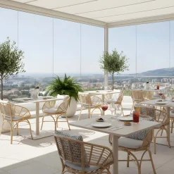 Poltrona da Giardino in Alluminio e Intreccio in Polyrattan e Cuscino - Ellide