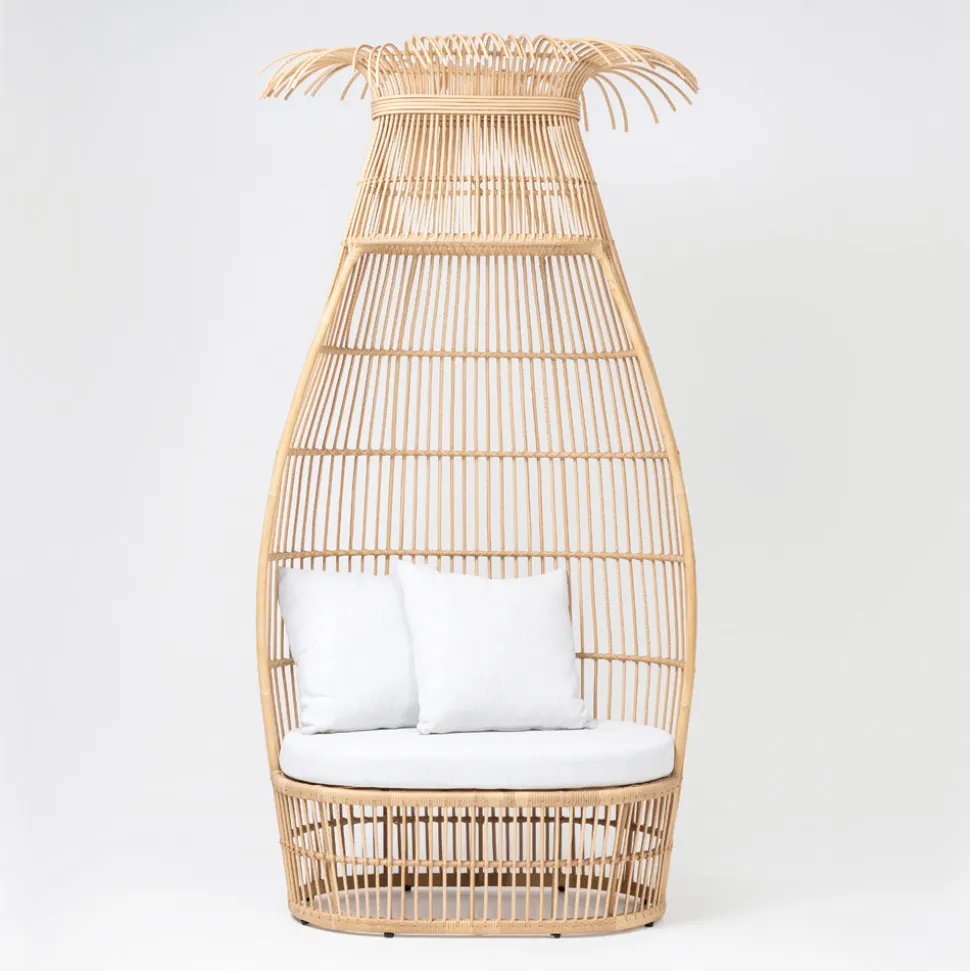 Poltrona da Giardino in Intreccio di Polyrattan con Cuscino Off-White - Anteia