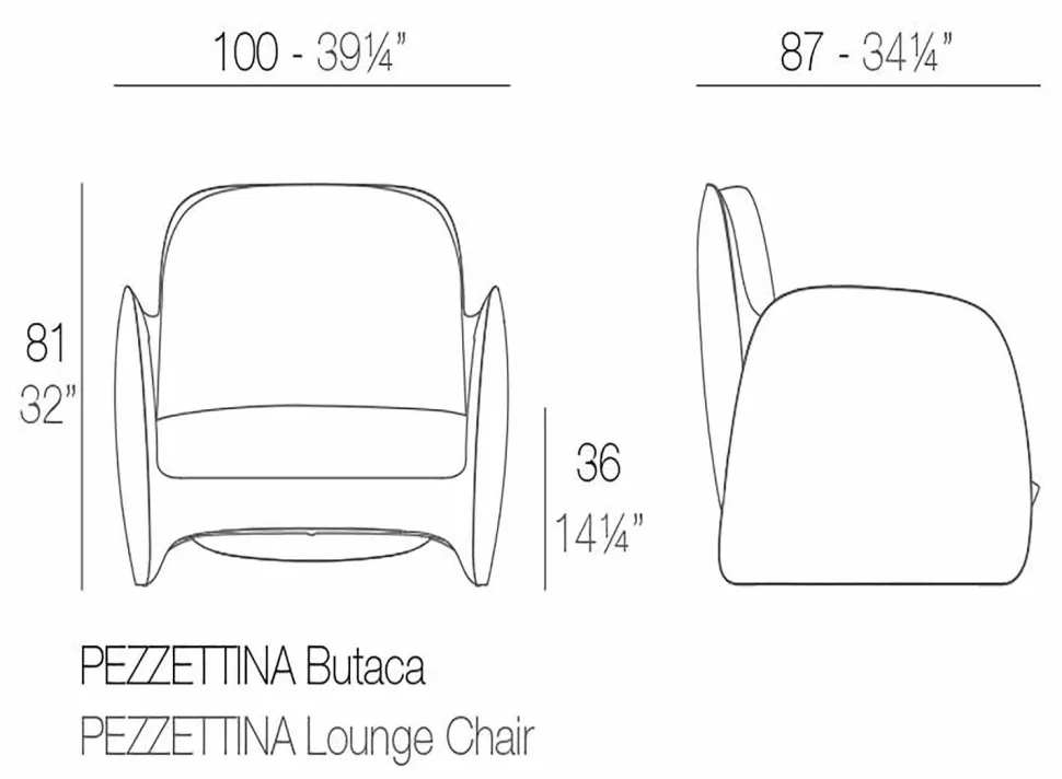Poltrona da giardino in polietilene Pezzettina by Vondom, di design