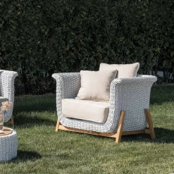 Poltrona da Giardino in Teak ed Intreccio in Corda - Arjuna